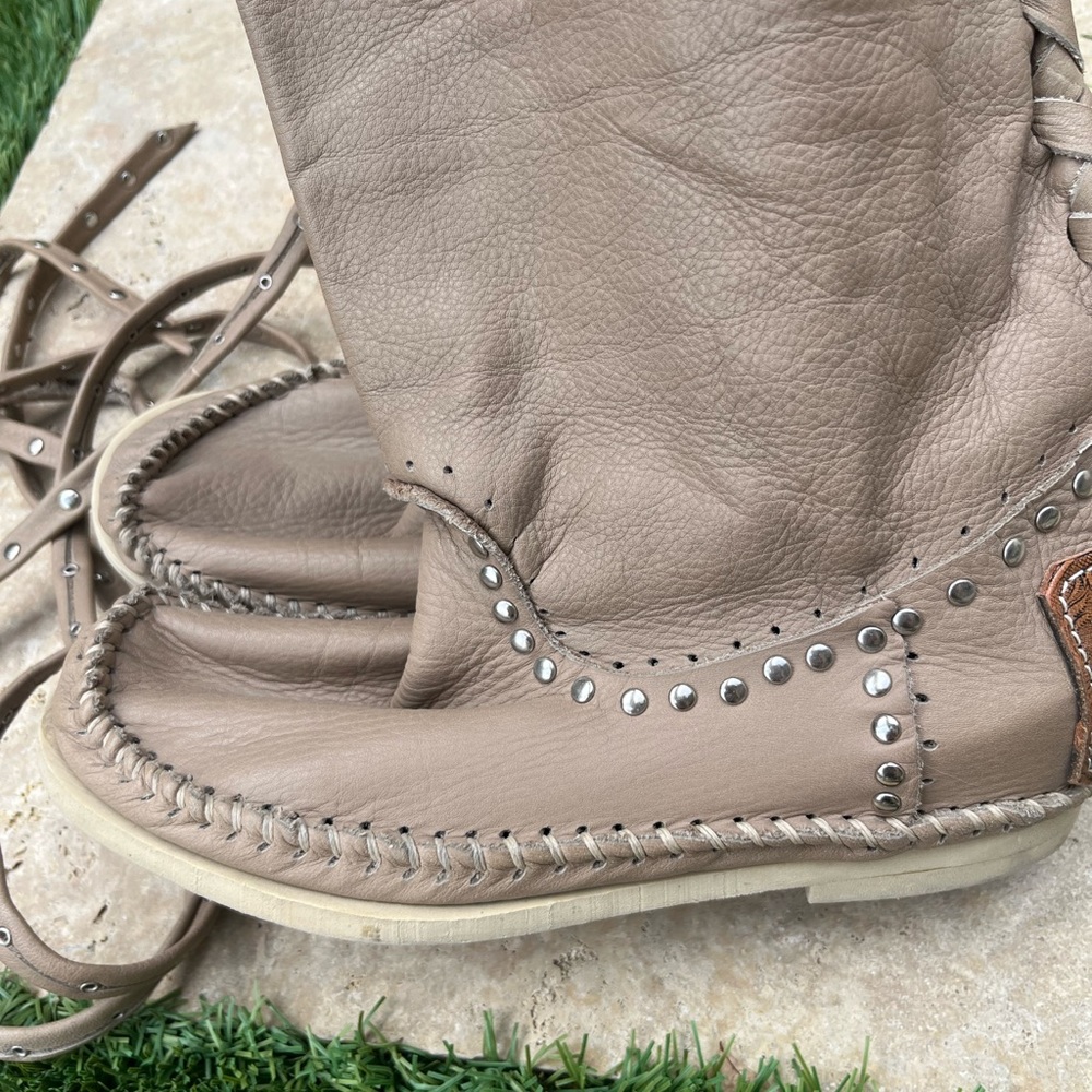 Hector Riccione moccasin boots tan leather - Picture 11 of 15